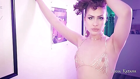 Gorgeous brunette porn trans girl ransacking with huge dildo