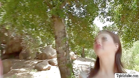 Busty brunette gets her ass and pussy deepthroated and fucked