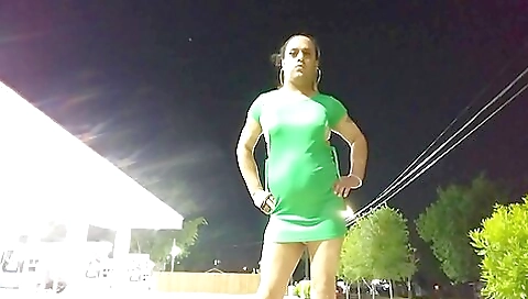 Bianca shows off her nice ass in the public in front of the camera