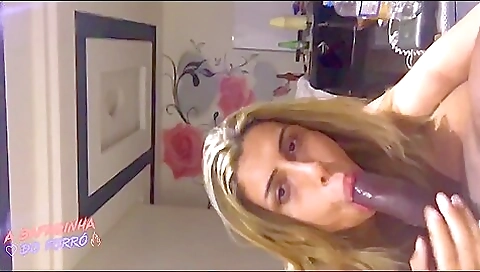 Beautiful blonde is getting cum in mouth after sex