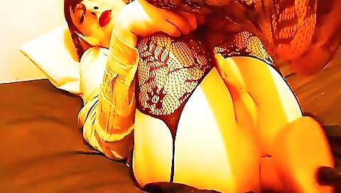 Brunette teen is going to fuck her hole with her favorite toy