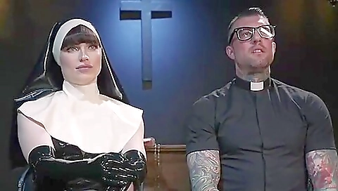 Slutty brunette with a horny pussy takes off her stockings